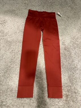 High-Waist Rust Red Leggings- nwt- XS